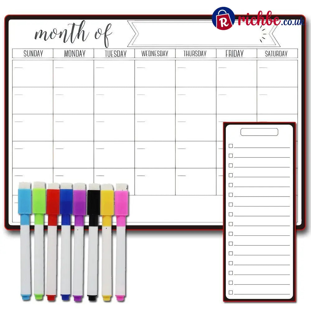 Magnetic Family Planner – Monthly Weekly and Daily Schedule - White G - Planners