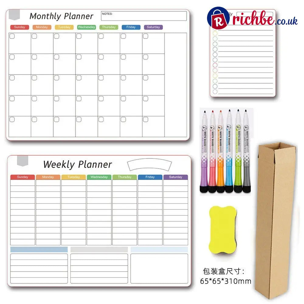 Magnetic Family Planner – Monthly Weekly and Daily Schedule - White H - Planners