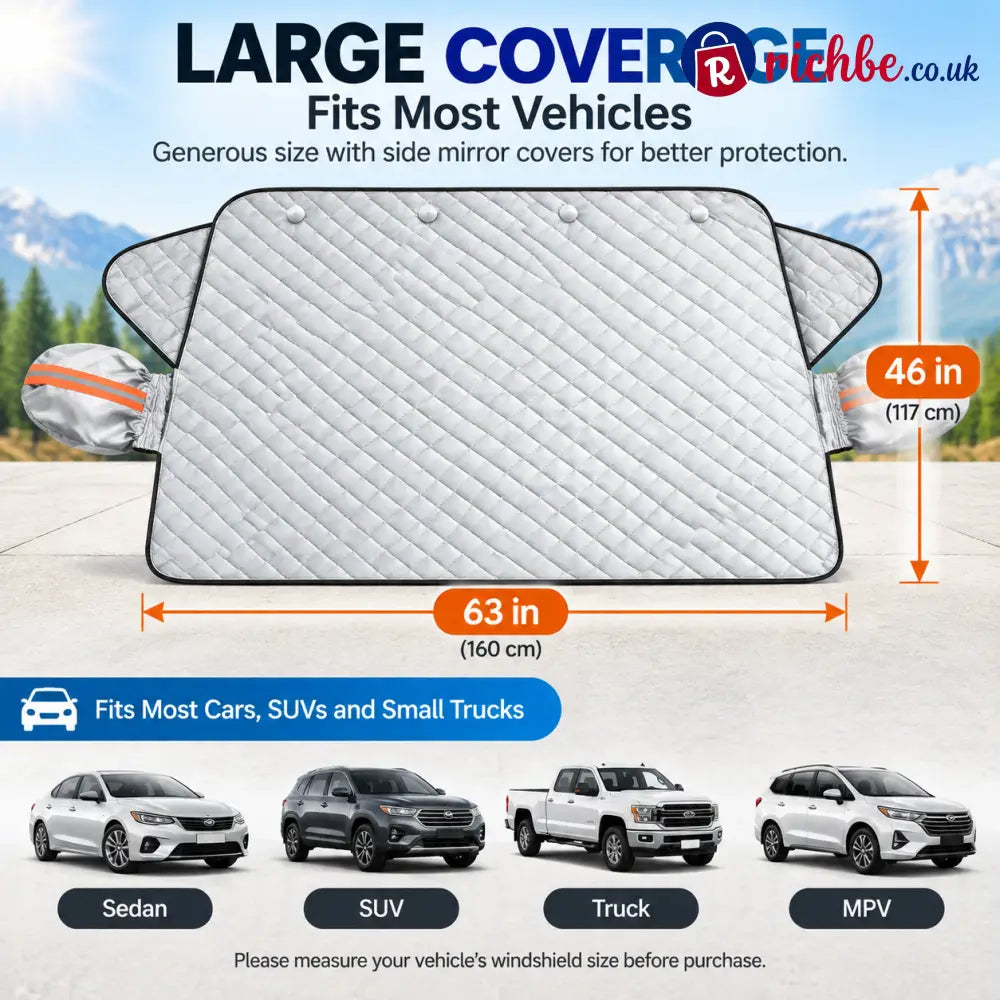 🚗 Magnetic Windshield Cover – All-Season Sun Snow & Frost Protector for Cars SUVs & Trucks