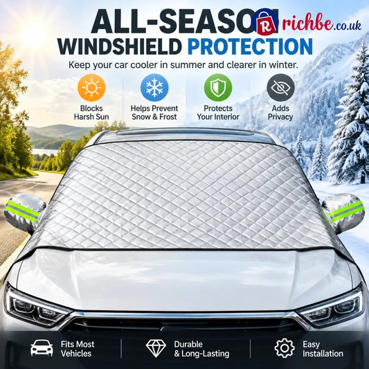 🚗 Magnetic Windshield Cover – All-Season Sun Snow & Frost Protector for Cars SUVs & Trucks