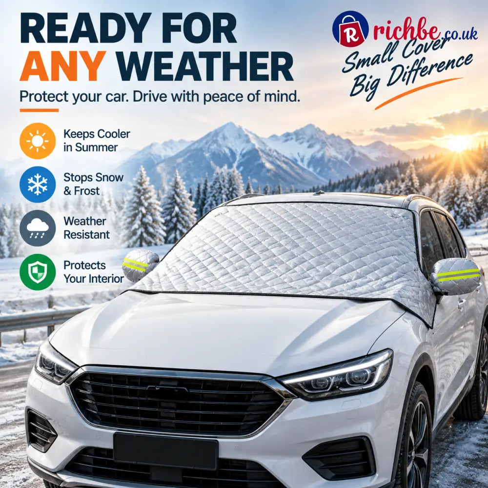 🚗 Magnetic Windshield Cover – All-Season Sun Snow & Frost Protector for Cars SUVs & Trucks
