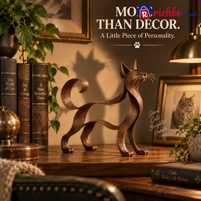 Maine Coon Inspired Metal Cat Sculpture