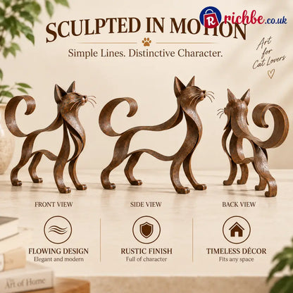 Maine Coon Inspired Metal Cat Sculpture