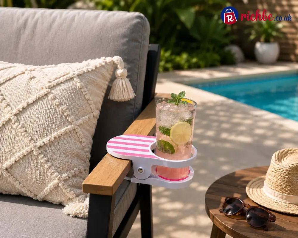 🏖️Mainstays Clip-On Drink Holder – Secure Your Beverage Anywhere!🍾