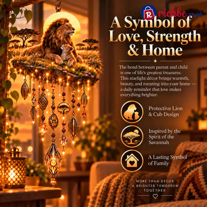 Majestic Savannah Family Glow – Lion & Cub Illuminated Wall Decor