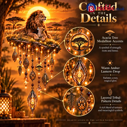 Majestic Savannah Family Glow – Lion & Cub Illuminated Wall Decor