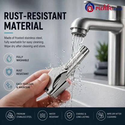 Manual Nose Hair Trimmer – Stainless Steel 360° Trimmer, Waterproof & No Battery Required