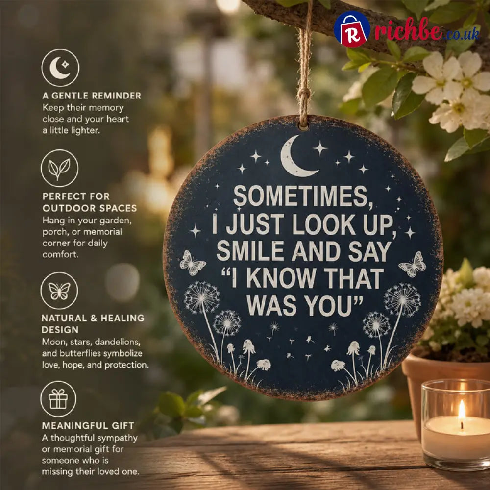 🏡 Memorial Garden Hanging Sign – “I Know That Was You” Remembrance Decor 🌿🎁 - Houseware & Kitchen