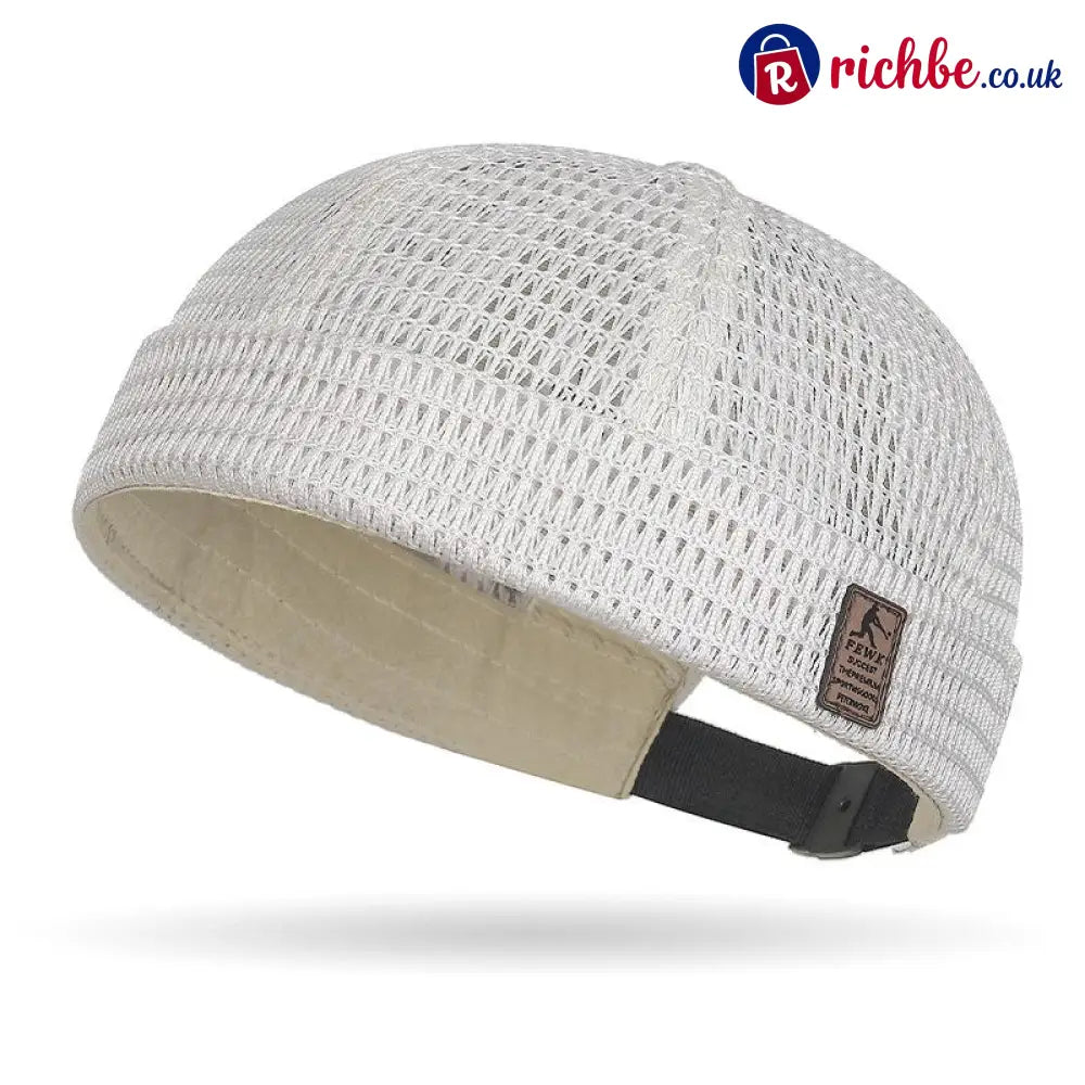🔥Men’s Breathable Brimless Docker Hat – Lightweight Mesh Skull Cap for Summer Outdoor Wear - Beige