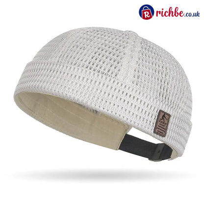 🔥Men’s Breathable Brimless Docker Hat – Lightweight Mesh Skull Cap for Summer Outdoor Wear - Beige