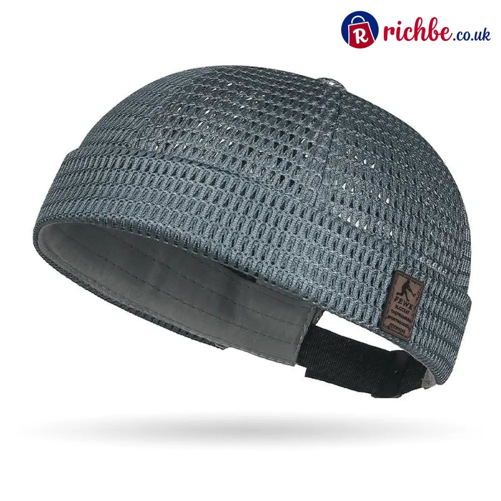 🔥Men’s Breathable Brimless Docker Hat – Lightweight Mesh Skull Cap for Summer Outdoor Wear - Dark gray