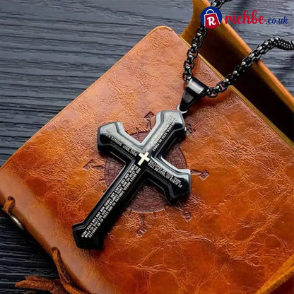 Men’s Lord’s Prayer Cross Necklace - Clothing & Accessories