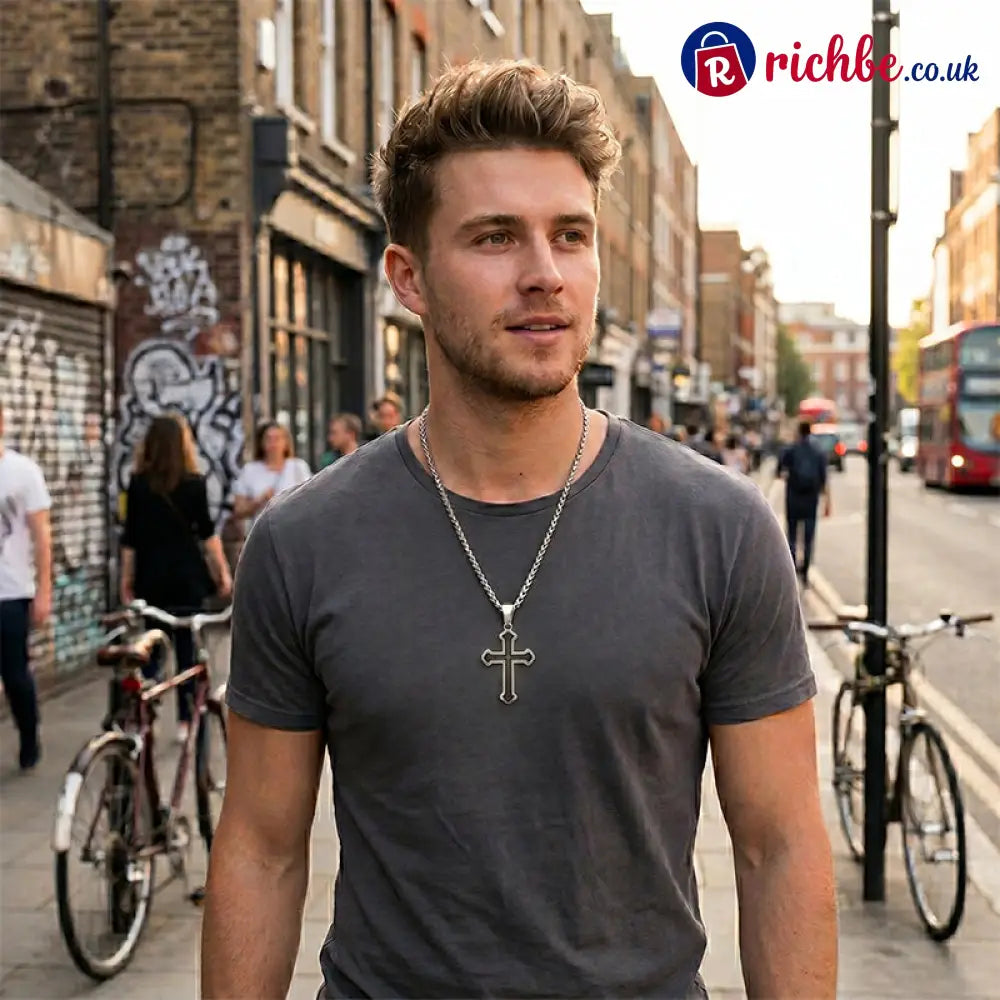 Men’s Lord’s Prayer Cross Necklace - Clothing & Accessories