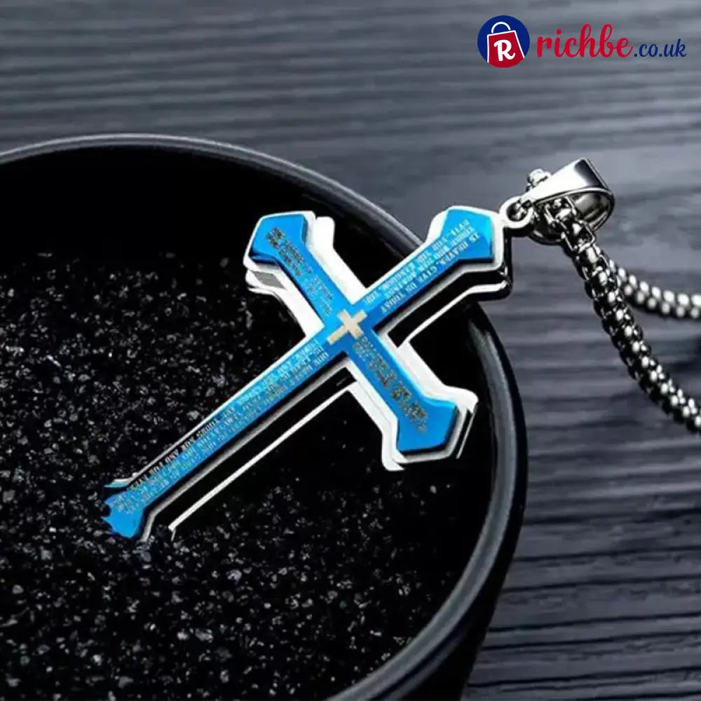 Men’s Lord’s Prayer Cross Necklace - Clothing & Accessories