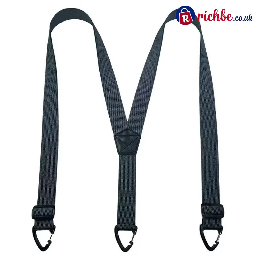 Men’s X-Back Suspenders with Hook Clips - Dark Gray / Y-shape - Clothing & Accessories