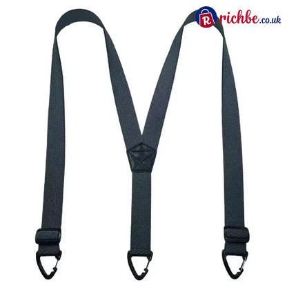 Men’s X-Back Suspenders with Hook Clips - Dark Gray / Y-shape - Clothing & Accessories
