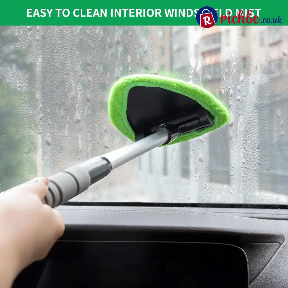 🔥Microfiber Car Windshield Cleaning Tool with Extendable Handle