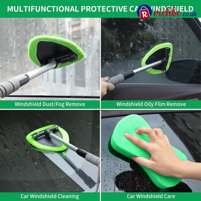 🔥Microfiber Car Windshield Cleaning Tool with Extendable Handle