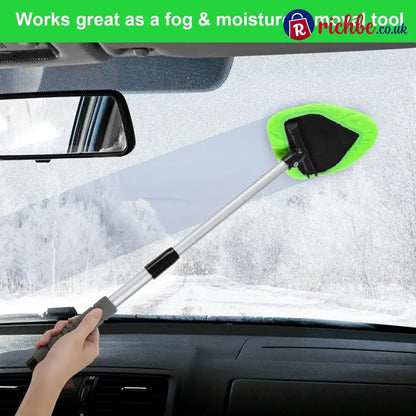 🔥Microfiber Car Windshield Cleaning Tool with Extendable Handle
