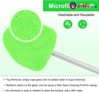 🔥Microfiber Car Windshield Cleaning Tool with Extendable Handle
