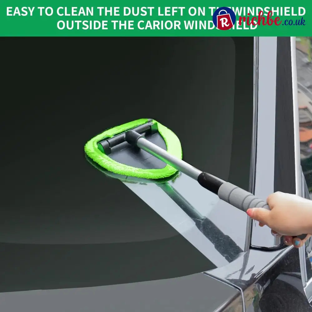 🔥Microfiber Car Windshield Cleaning Tool with Extendable Handle