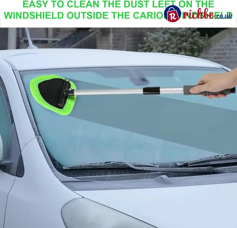 🔥Microfiber Car Windshield Cleaning Tool with Extendable Handle