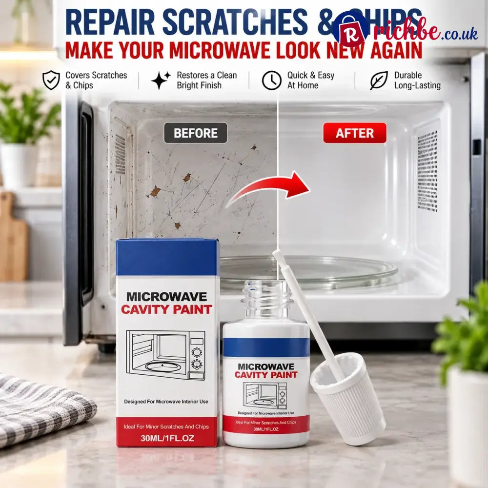 🔥 Microwave Cavity Paint – High-Gloss White Microwave Interior Repair Paint With Built-In Brush