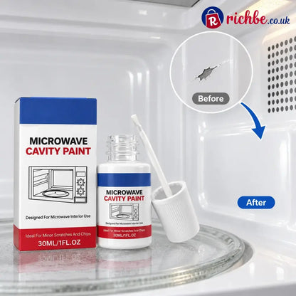 Microwave Cavity Paint – High-Gloss White Microwave Interior Repair Paint With Built-In Brush - 30ml (1.01 fl oz)