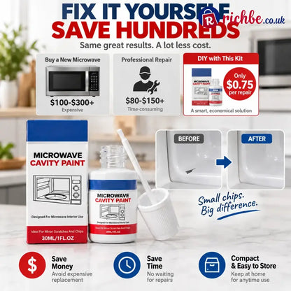 🔥 Microwave Cavity Paint – High-Gloss White Microwave Interior Repair Paint With Built-In Brush