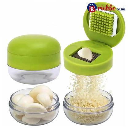 Mini Garlic Chopper and Press with Container - Houseware & Kitchen