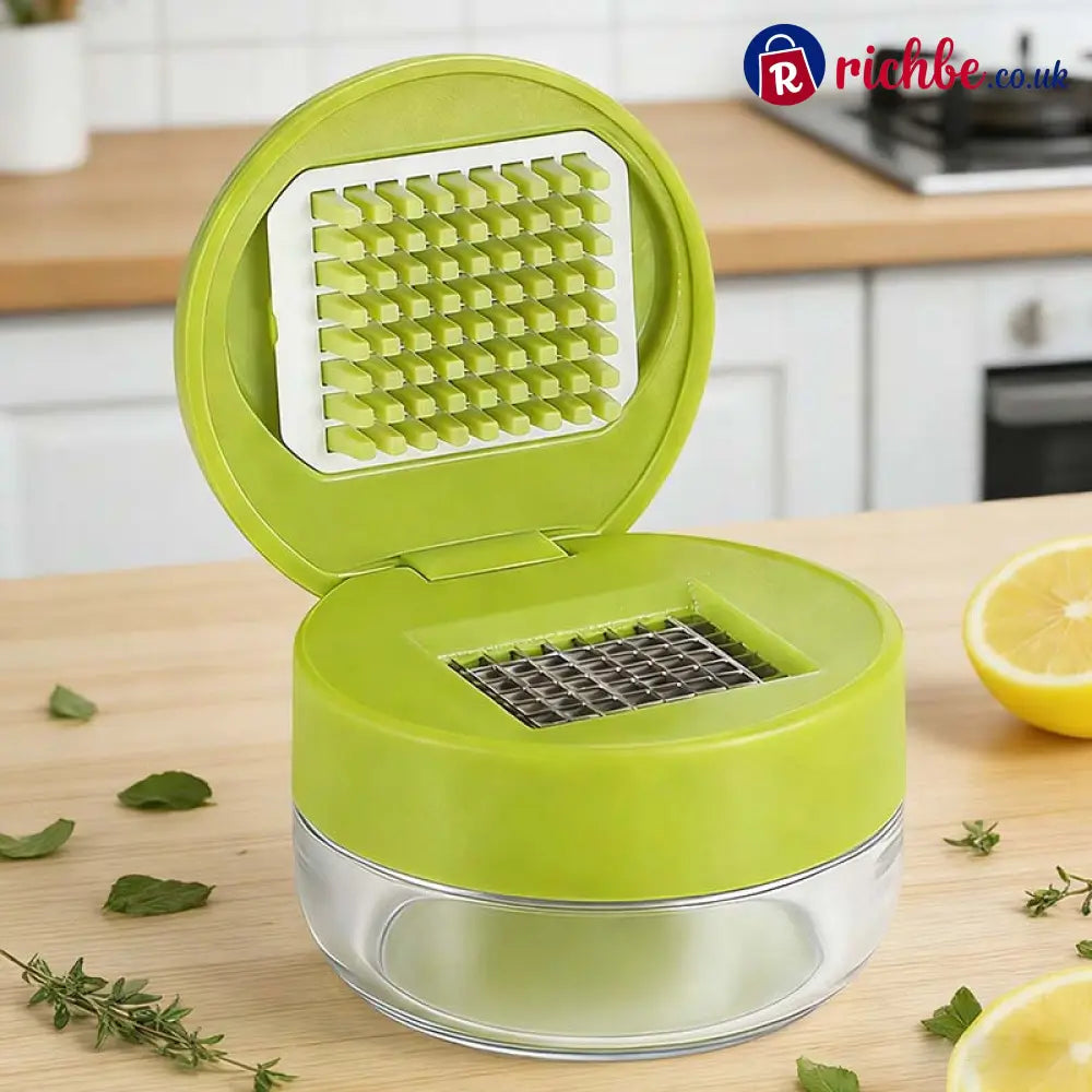 Mini Garlic Chopper and Press with Container - Houseware & Kitchen