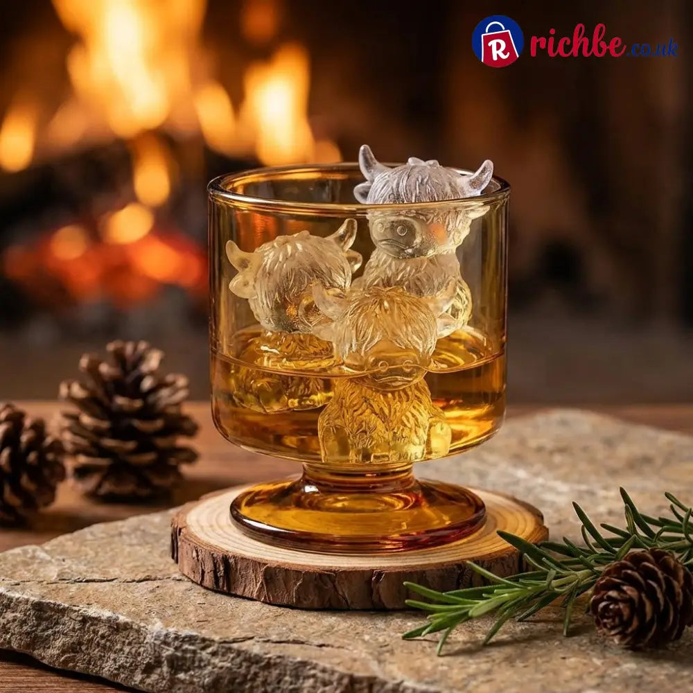 🐮 Mini Highland Cow Ice Cube Mold – Cute 3D Ice for Drinks Parties & Gifts