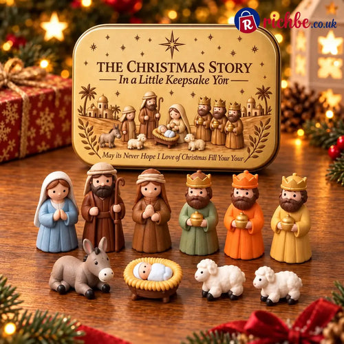 ✝️ Mini Nativity Scene Keepsake Tin, Pocket-Sized Christmas Holy Family Set
