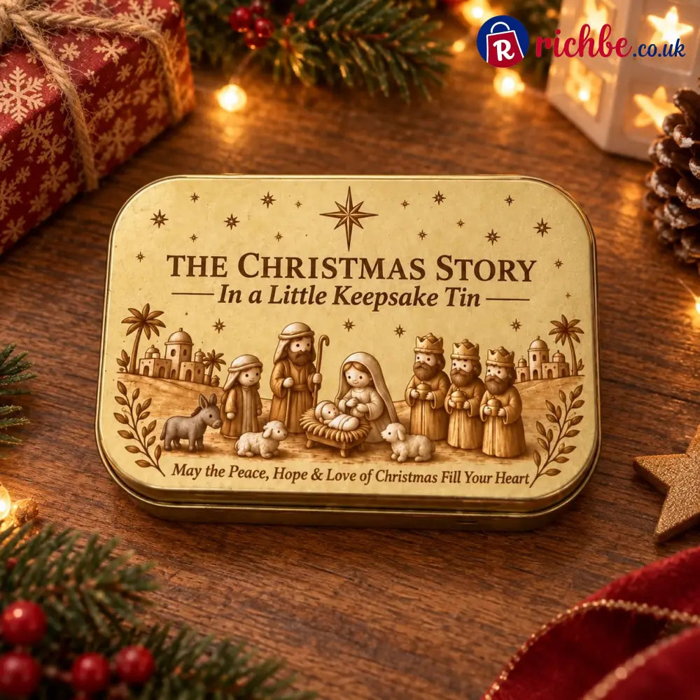 ✝️ Mini Nativity Scene Keepsake Tin, Pocket-Sized Christmas Holy Family Set