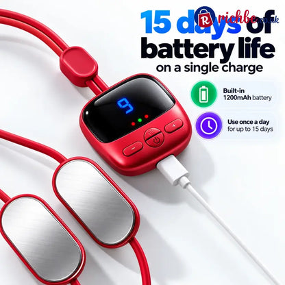 🔥Mini Necklace-Style Neck Massager, 4 Modes 9 Intensity Levels 3 Heat Settings Smart Dual-Pulse Pendant Design💆‍♀️✨