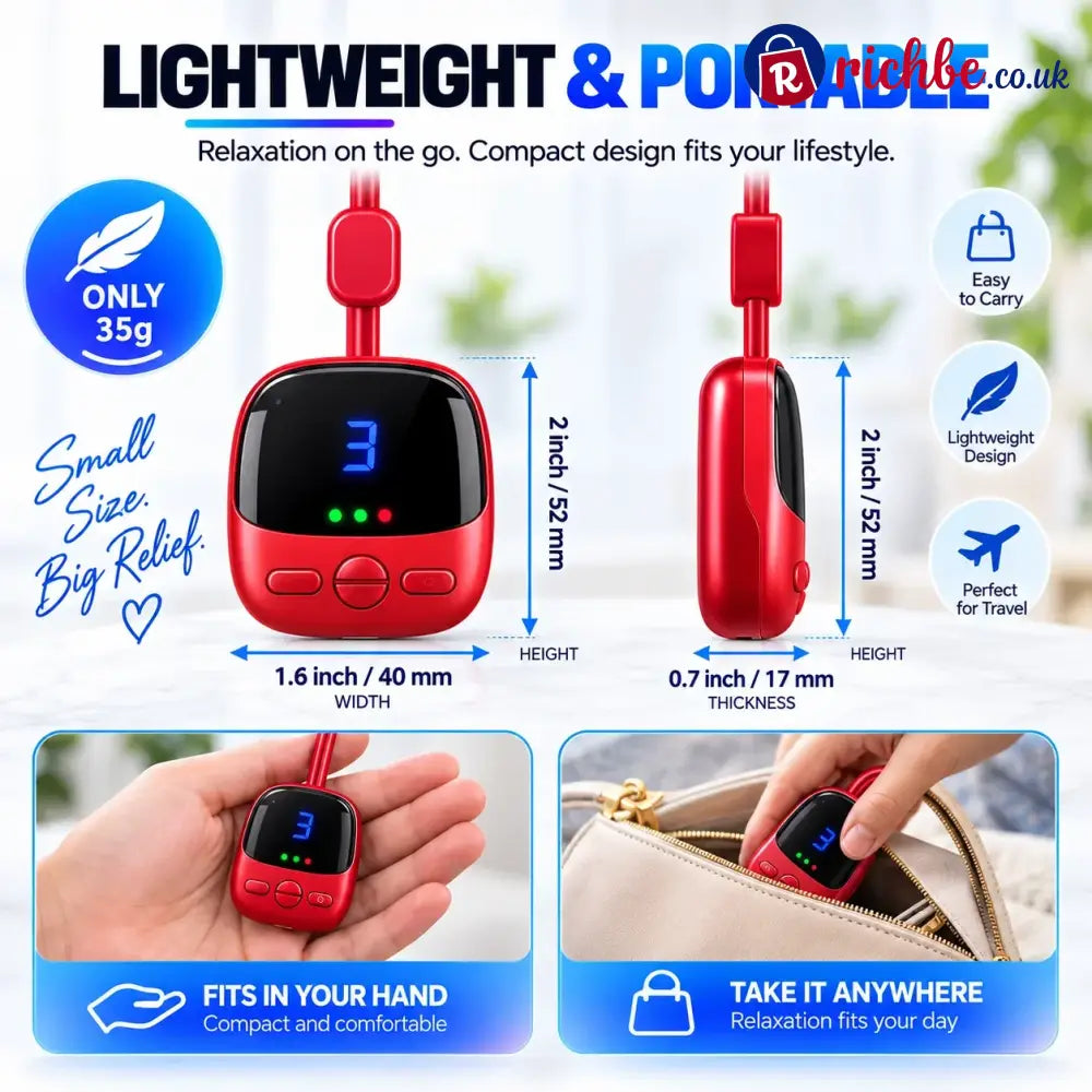 🔥Mini Necklace-Style Neck Massager, 4 Modes 9 Intensity Levels 3 Heat Settings Smart Dual-Pulse Pendant Design💆‍♀️✨