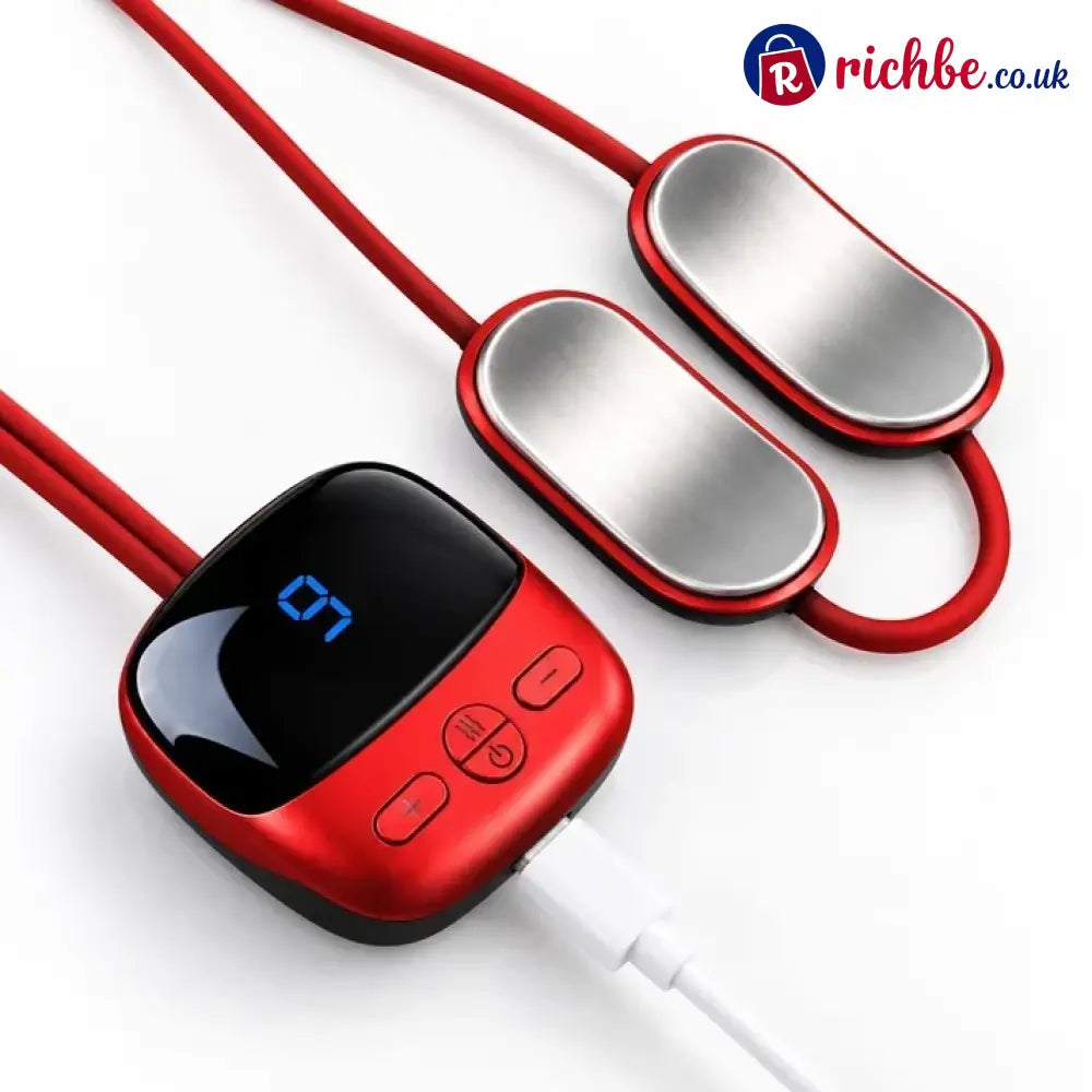 🔥Mini Necklace-Style Neck Massager, 4 Modes 9 Intensity Levels 3 Heat Settings Smart Dual-Pulse Pendant Design💆‍♀️✨