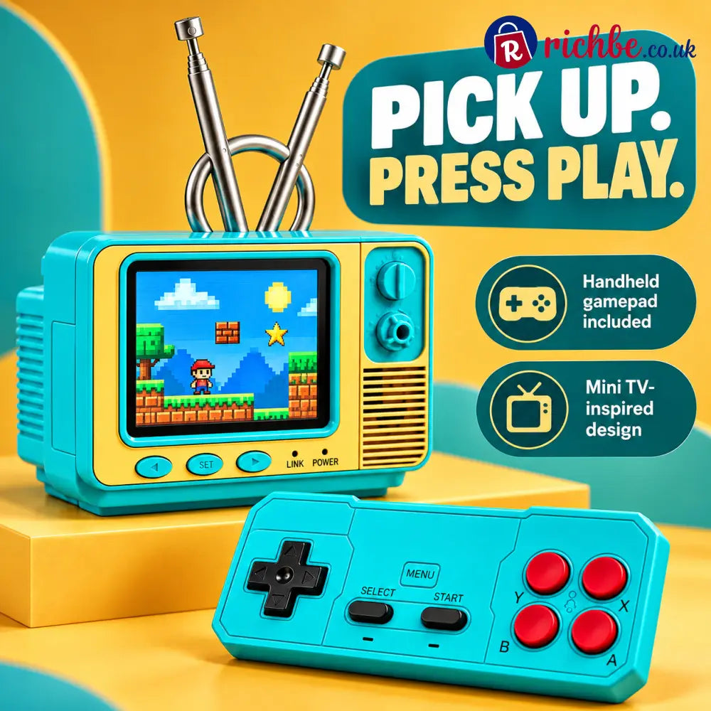 Retro mini TV game console — controller styled image