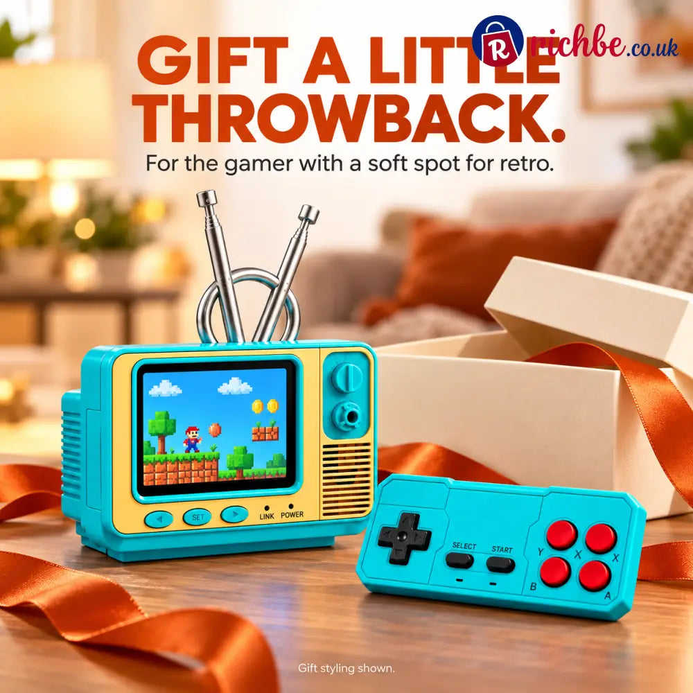 Retro mini TV game console — gift styled image