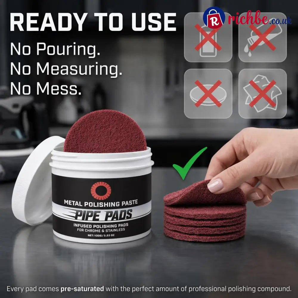 MirrorFinish Pads Remove scratches and oxidation.