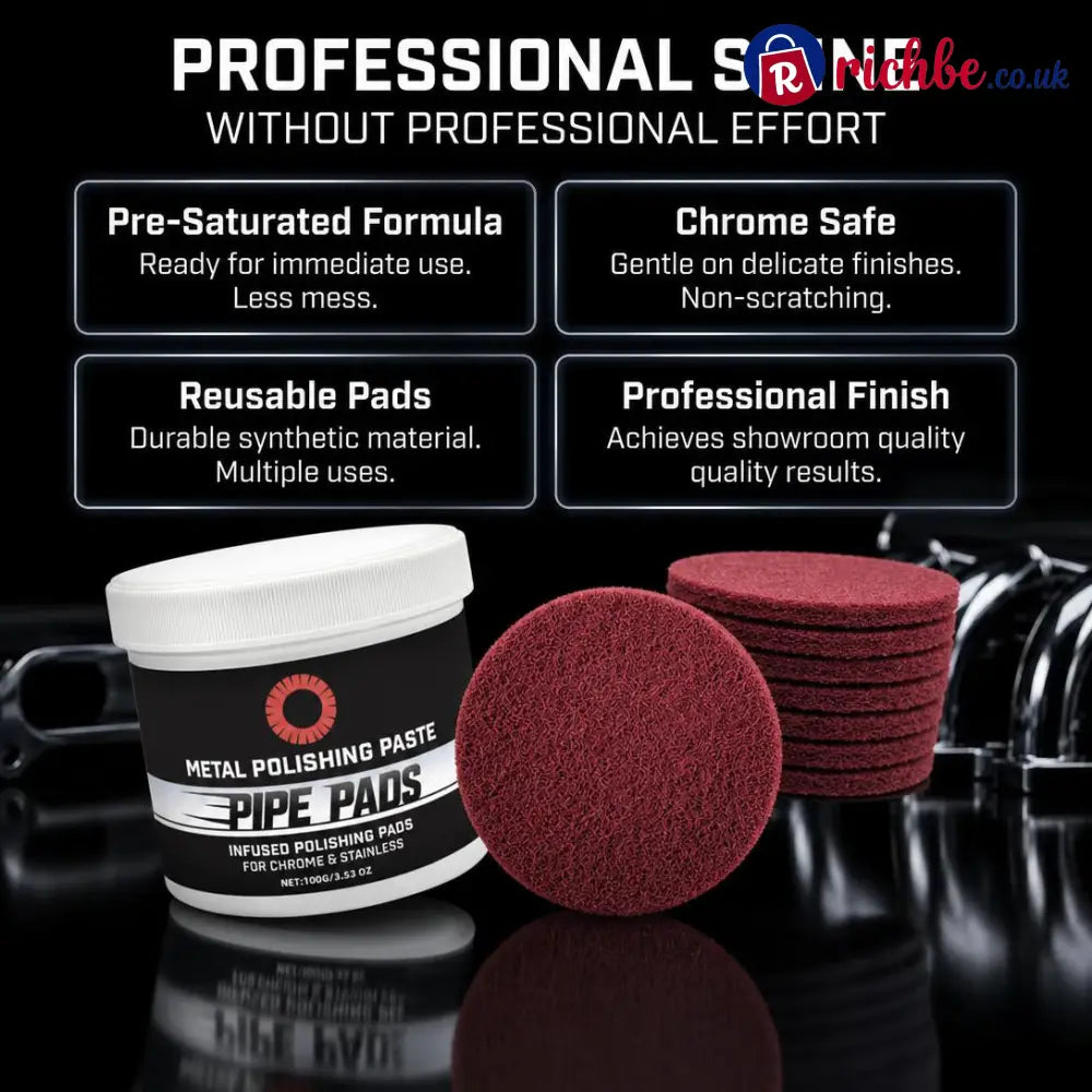 MirrorFinish Pads Remove scratches and oxidation.