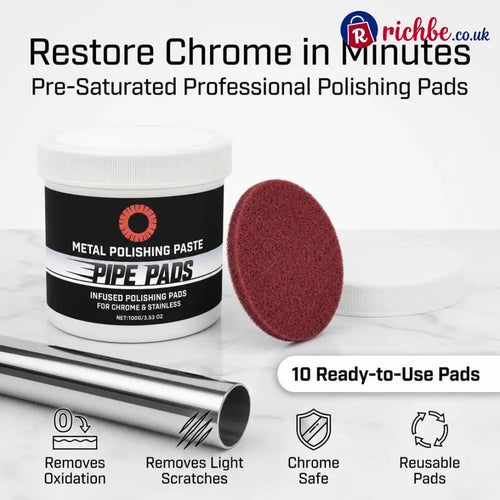 MirrorFinish Pads Remove scratches and oxidation.