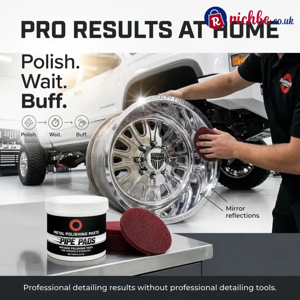 MirrorFinish Pads Remove scratches and oxidation.