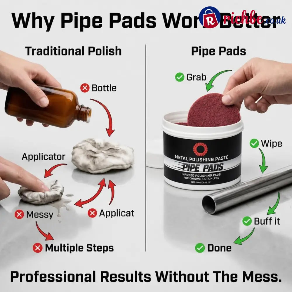 MirrorFinish Pads Remove scratches and oxidation.