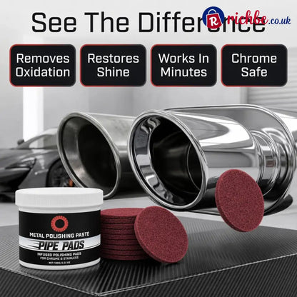 MirrorFinish Pads Remove scratches and oxidation.