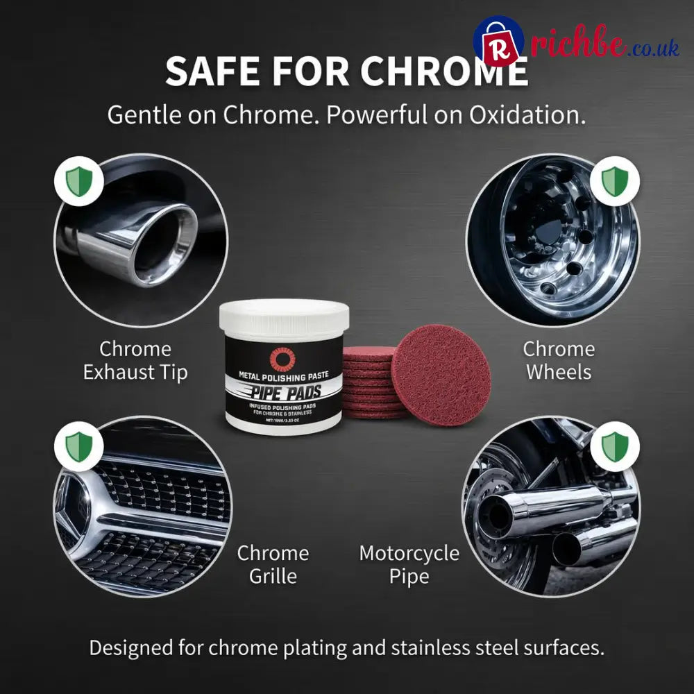 MirrorFinish Pads Remove scratches and oxidation.