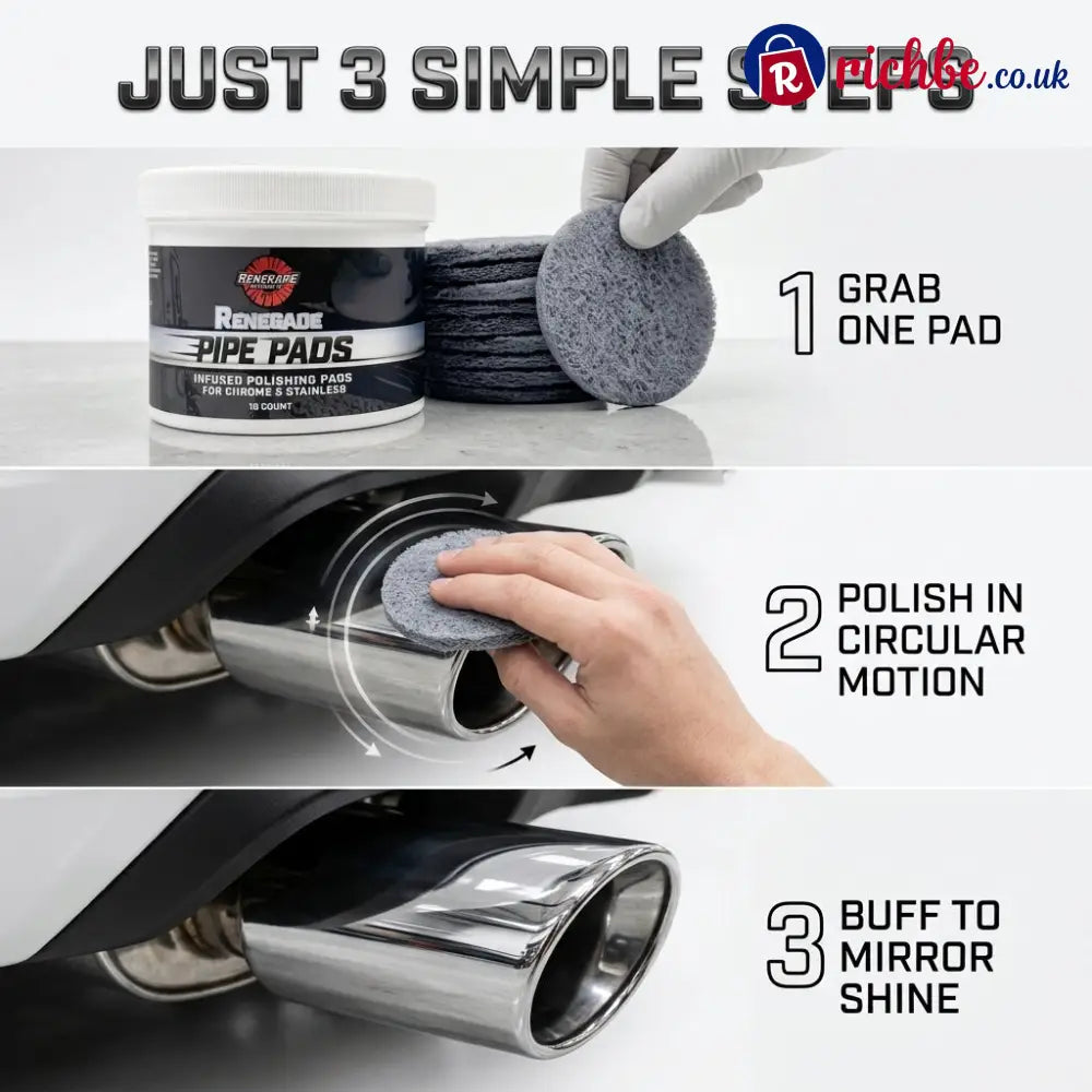 MirrorFinish Pads™ Remove scratches and oxidation.