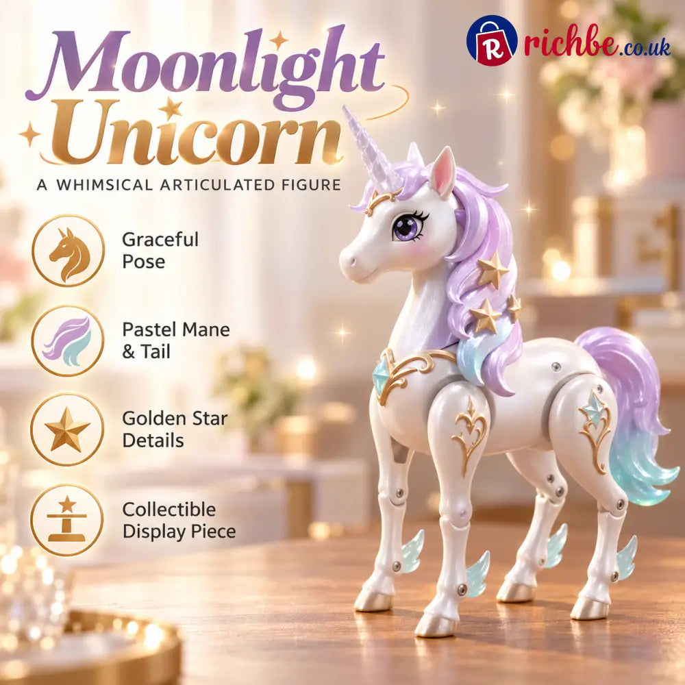 🦄 Moonlight Unicorn – 2-in-1 Foldable Fantasy Figure & Pocket Case