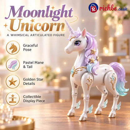 🦄 Moonlight Unicorn – 2-in-1 Foldable Fantasy Figure & Pocket Case