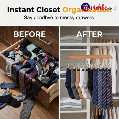 👚 Multi-Clip Wooden Hanger for Closet Organization💕 - Houseware & Kitchen